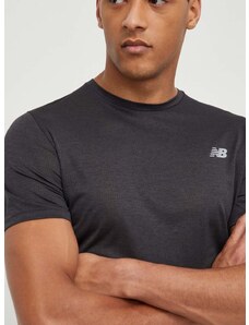 Tréningové tričko New Balance Athletics čierna farba, jednofarebné