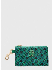 Kožená peňaženka Tommy Hilfiger dámsky,zelená farba,AW0AW16166