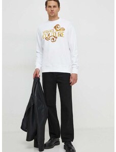 Bavlnená mikina Versace Jeans Couture pánska, biela farba, s potlačou, 76GAIG01 CF01G