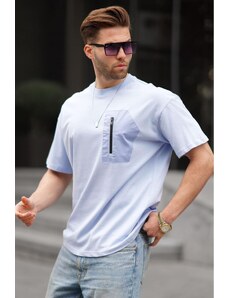 Madmext Bebe Blue Pocket Detailed Men's T-Shirt 6183