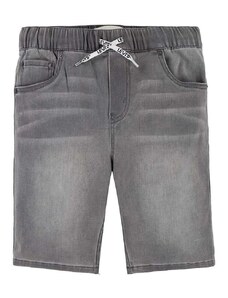 Detské rifľové krátke nohavice Levi's LVB SKINNY DOBBY SHORT šedá farba