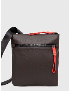 Malá taška Armani Exchange hnedá farba
