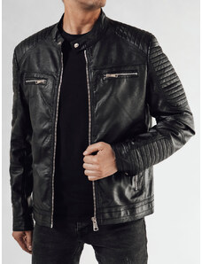 Men's Black Leather Dstreet Jacket