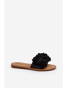 Kesi Women's slippers with Black Eelfan flowers