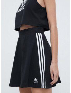 Sukňa adidas Originals 3-Stripes čierna farba, mini, áčkový strih, IU2526