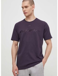 Bavlnené tričko adidas Originals Fashion Graphic pánske, fialová farba, jednofarebné, IT7493
