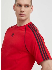 Bavlnené tričko adidas Originals SST Tee pánske, červená farba, s nášivkou, IR9449