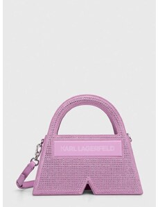 Semišová kabelka Karl Lagerfeld ružová farba