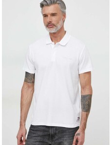 Bavlnené polo tričko Tommy Jeans biela farba,jednofarebný,DM0DM18925