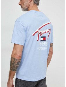 Bavlnené tričko Tommy Jeans pánsky,s potlačou,DM0DM18574