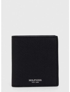Kožená peňaženka Tommy Hilfiger pánsky, čierna farba, AM0AM12197