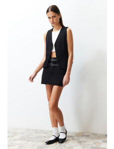 Trendyol Black Belted Denim Skirt