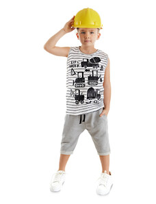 Denokids Stavebné vozidlá Boys T-shirt Capri Shorts Set