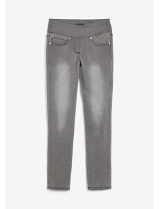 bonprix Mega strečové džínsy s pohodlným pásom, farba šedá, rozm. 38