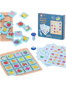 KIK Drevená stolová puzzle hra pamäť ovocia a tvarov