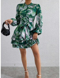 iMODA Zelené vzorované šaty