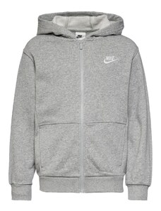 Nike Sportswear Tepláková bunda 'NSW CLUB' sivá / biela