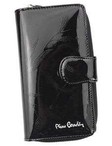 Vertikálna dámska peňaženka vyrobená z lakovanej prírodnej kože — Pierre Cardin