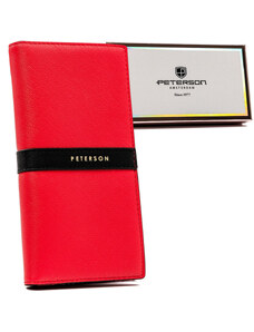 Elegantná veľká dámska peňaženka vyrobená z ekologickej kože— Peterson