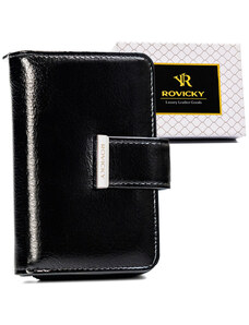 Dámska peňaženka z pevnej ekologickej kože so zapínaním na patentku - Rovicky
