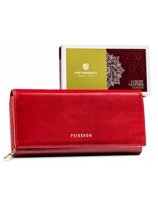 Veľká, kožená dámska peňaženka so zapínaním na patentku - Peterson