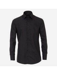 VENTI Čierna pánska košeľa, rukávy 72 cm, Non-iron, Slim fit