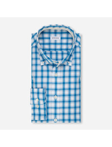 Seidensticker Modrá kockovaná pánska košeľa, Regular fit