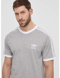 Bavlnené tričko adidas Originals pánske, šedá farba, vzorované, IA4848
