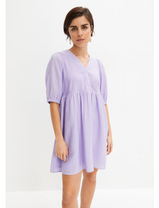 bonprix Rozšírené šaty s nariasenými rukávmi, farba fialová