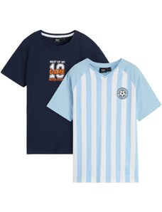 bonprix Tričko pre chlapcov, bio bavlna (2 ks v balení), farba modrá