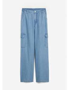 bonprix Široké džínsy, pohodlný vysoký pás, farba modrá, rozm. 48
