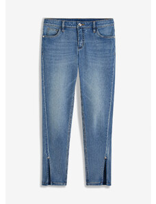bonprix Skinny džínsy s aplikáciou, farba modrá