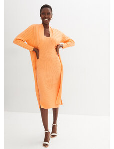 bonprix Pletené šaty s hodvábom, farba oranžová