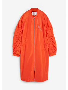 bonprix Bluzónový kabát s pleteným golierom, farba oranžová