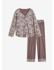 bonprix Pyžamo na gombičky, rukávy na vyhnutie, farba fialová