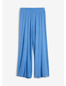 bonprix Pyžamové nohavice so širokým strihom s viskózou, farba modrá