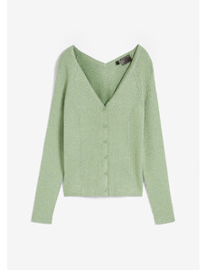 bonprix Pletený sveter s leskom, farba zelená
