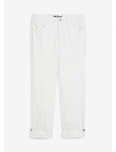 bonprix Komfort-strečové džínsy, Turn-up, farba biela