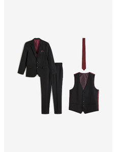 bonprix Oblek (4-dielna sada): sako, nohavice, vesta, kravata, farba čierna, rozm. 54