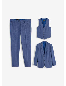 bonprix 3-dielny oblek: sako, nohavice, vesta, farba modrá