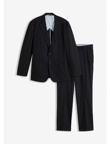 bonprix Oblek s plátnom (2-dielny), sako a nohavice, farba čierna