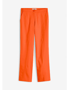 bonprix Plátené nohavice s vysokým pásom, farba oranžová, rozm. 56