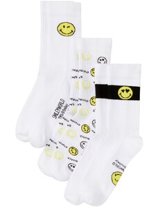 bonprix Ponožky do tenisiek Smiley (3 ks), farba biela