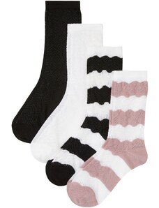 bonprix Ponožky s pleteným vzorom s bio bavlnou (4 ks), farba biela, rozm. 35-38