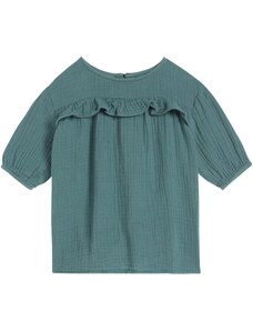 bonprix Detské mušelínové šaty, farba zelená