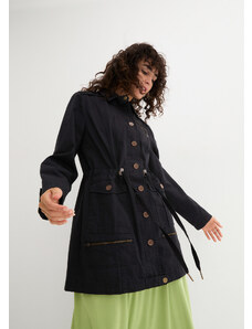 bonprix Parka bunda, bavlnená, utility štýl, polodlhá, farba čierna, rozm. 50
