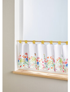 bonprix Vitrážková záclona s kvetovanou potlačou, farba biela, rozm. D/Š: 60/150 cm