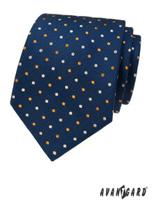 Modrá štruktúrovaná kravata s bodkami Avantgard 561-81441
