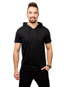 Pánske tričko s kapucňou GLANO - čierne