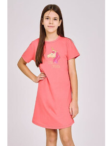 Taro Dívčí noční košile Mila růžová s jednorožcem